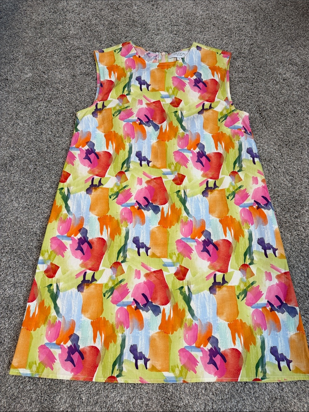 Colorful Watercolor Shift Mini Dress - Multicolor